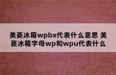 美菱冰箱wpbx代表什么意思 美菱冰箱字母wp和wpu代表什么